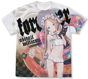 Fate/Grand Order - Foreigner/Abigail Williams (Summer) Full Graphic T-shirt (White | Size M)_