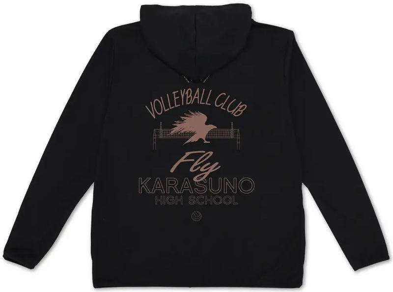 Haikyu!! - Karasuno High School Volleyball Club Thin Dry Hoodie (Black | Size XL) image 1