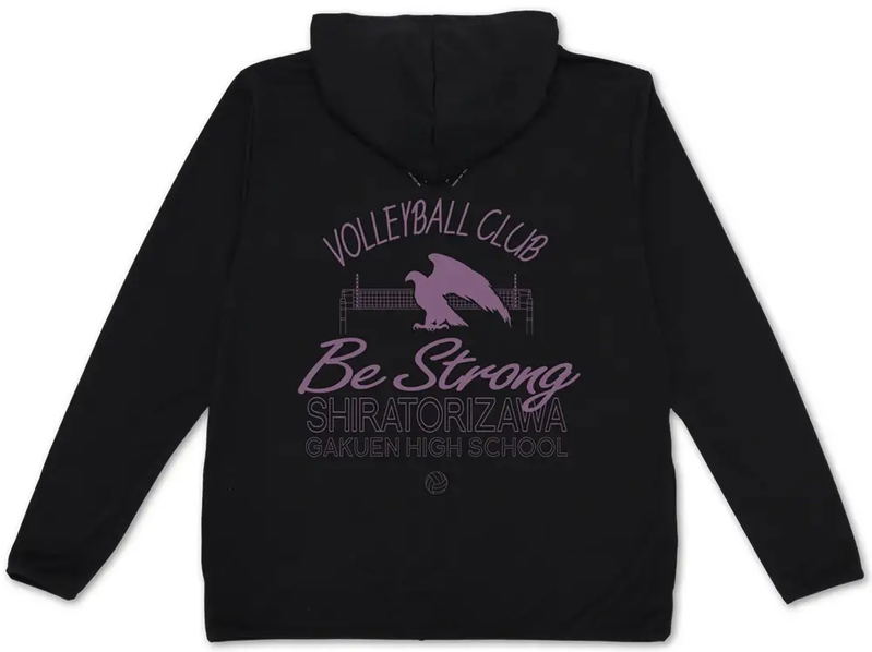 Haikyu!! - Shiratorizawa Academy High School Volleyball Club Thin Dry Hoodie (Black | Size XL) image 1