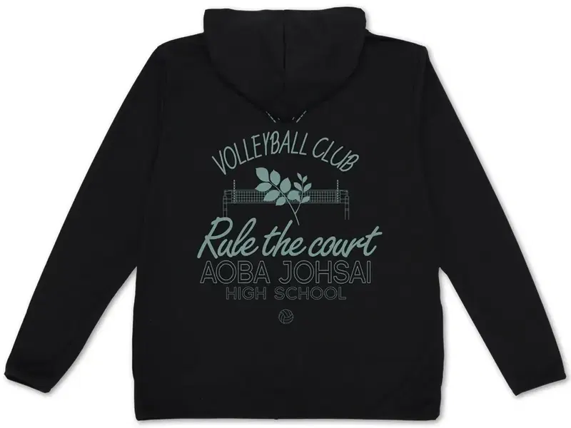 Haikyu!! - Aoba Josai High School Volleyball Club Thin Dry Hoodie (Black | Size M) image 1