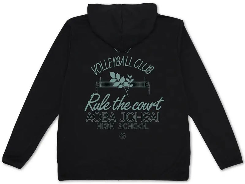Haikyu!! - Aoba Josai High School Volleyball Club Thin Dry Hoodie (Black | Size L) image 1