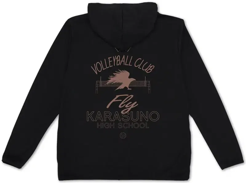 Haikyu!! - Karasuno High School Volleyball Club Thin Dry Hoodie (Black | Size M) image 1
