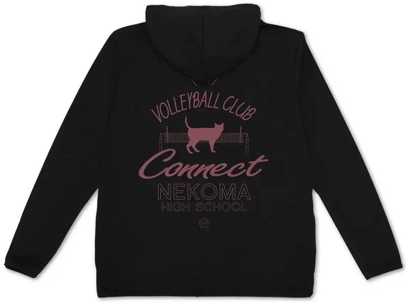 Haikyu!! - Nekoma High School Volleyball Club Thin Dry Hoodie (Black | Size M) image 1