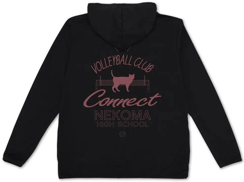 Haikyu!! - Nekoma High School Volleyball Club Thin Dry Hoodie (Black | Size XL) image 1