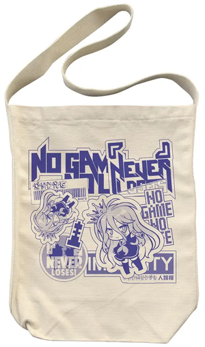 No Game No Life - White Sticker Style Design Shoulder Tote Bag (Natural)_