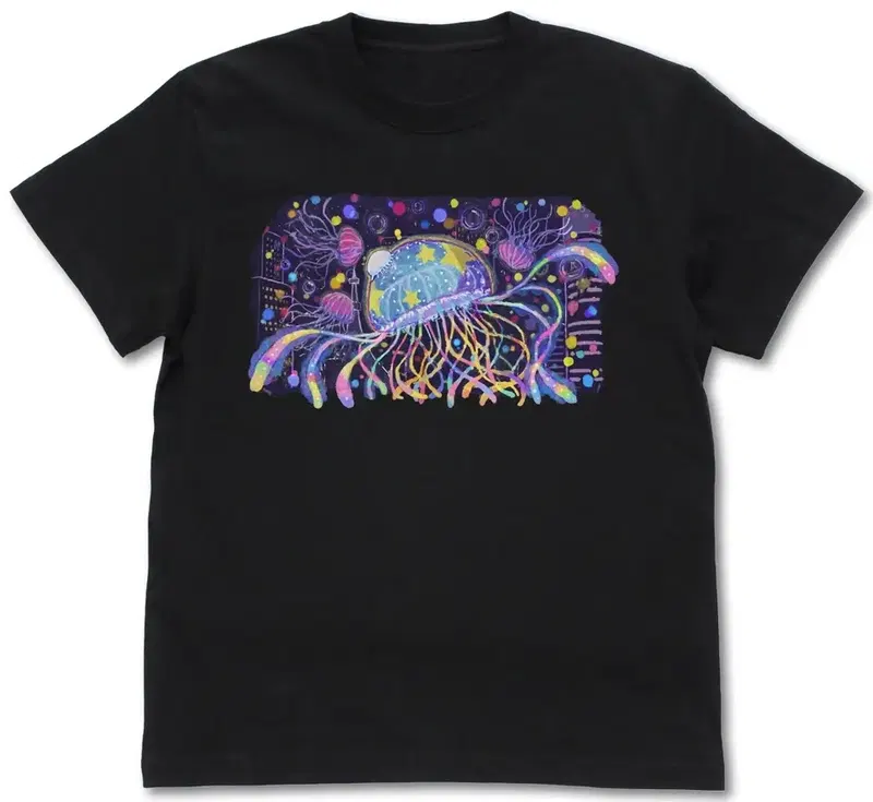 Jellyfish Can't Swim in the Night - Mahiru Mural Full Color T-shirt (Black | Size S) image 1