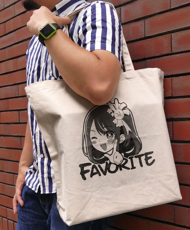 Oshi No Ko - (Pushing Child) Ai Infinite Eternity Pushing! Large Tote Bag (Natural) image 2