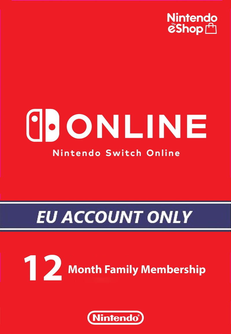 Nintendo Switch Online 12 Month Family Membership Europe Account