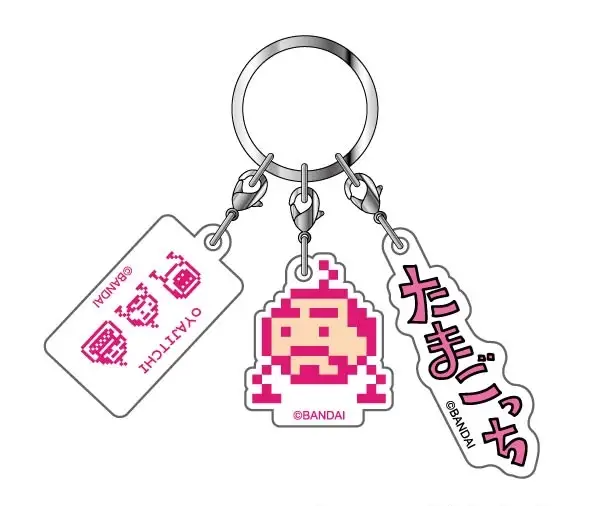 Triple Acrylic Key Chain Tamagotchi 03 Oyajitchi (Dot) SAK Bandai