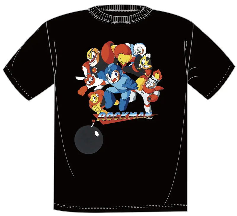 Mega Man - Mega Man T-shirt (Black | Size L) (Re-run) image 1