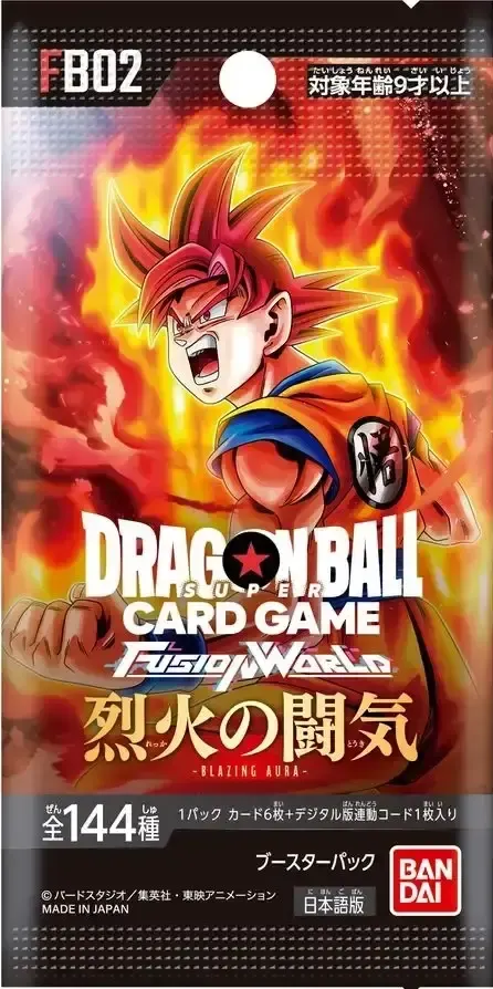 Dragon Ball Super Card Game Fusion World Booster Pack Blazing Aura FB02 (Set of 24 Packs) (Re-run) Bandai