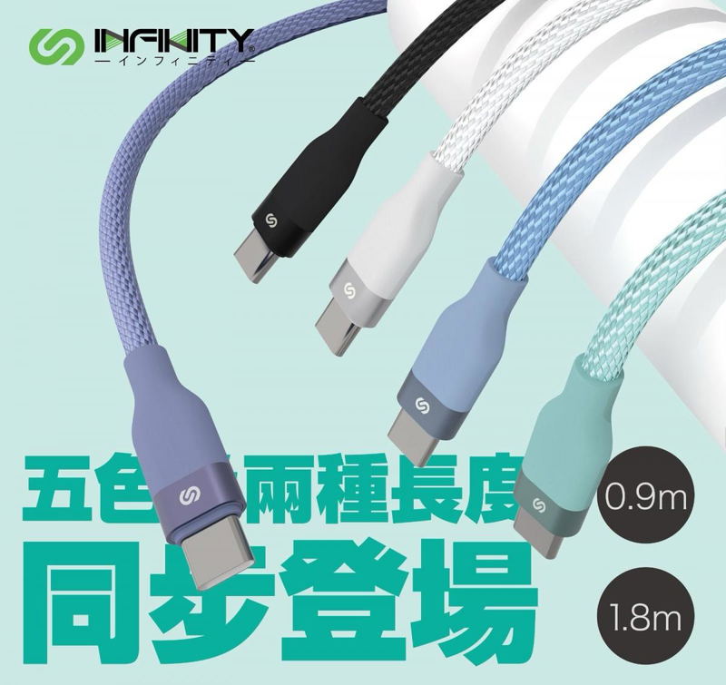 Infinity TCC324 Super Fast TYPE-C to TYPE-C Charging Cable 0.9m (Black) image 3