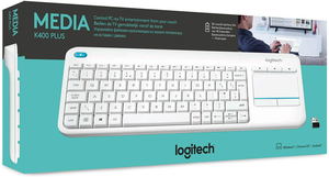 Logitech K400 Plus Wireless Touch Keyboard White, USB, DE_