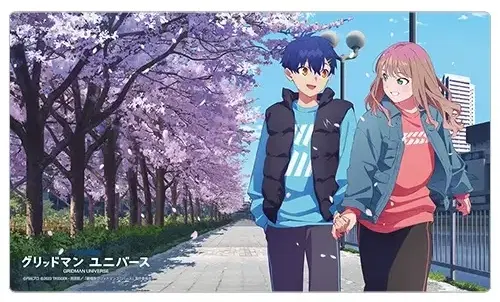 Gridman Universe Original Illustration Rubber Mat Yomogi & Yume / Cherry Blossom Date image 1