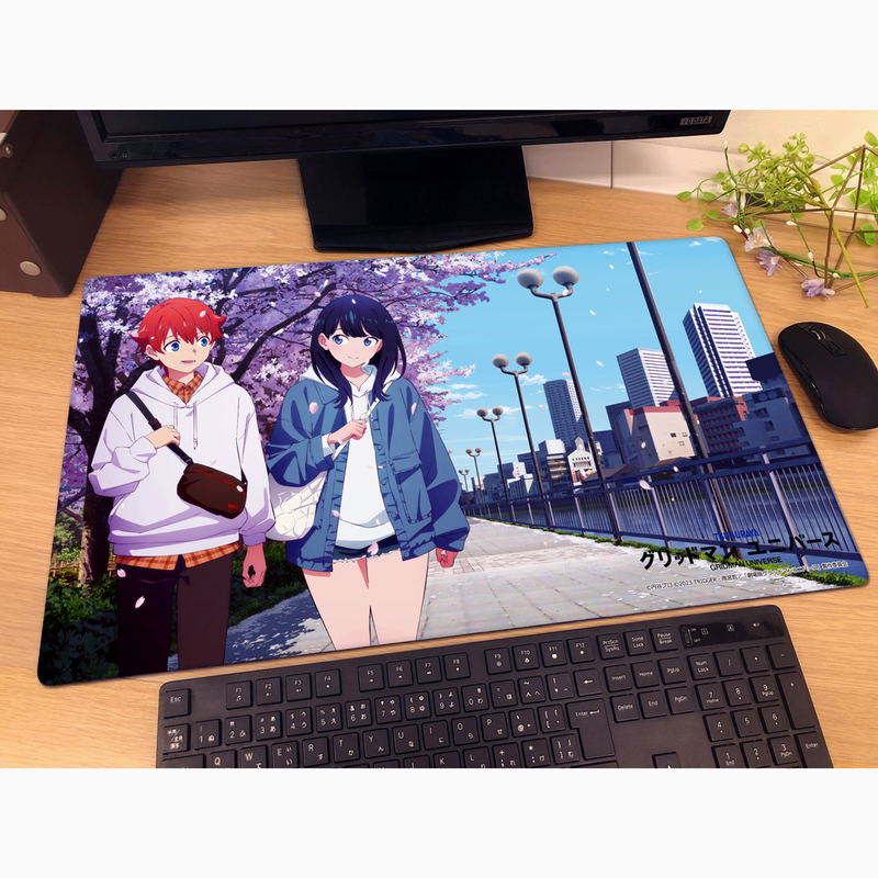 Gridman Universe Original Illustration Rubber Mat Yuta & Rikka / Cherry Blossom Date image 2