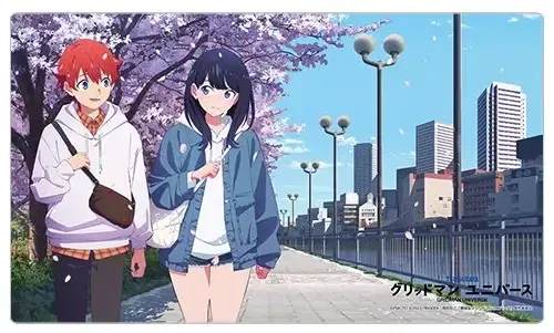 Gridman Universe Original Illustration Rubber Mat Yuta & Rikka / Cherry Blossom Date image 1