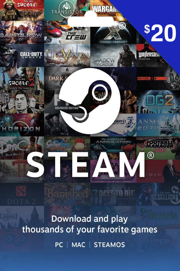 Steam Gift Card (USD 20 | Global) <span class="ext" style="background-color: #2a475e; color: #FFFFFF;">STEAM</span> <span class="ext ext_digital">digital</span> image 1