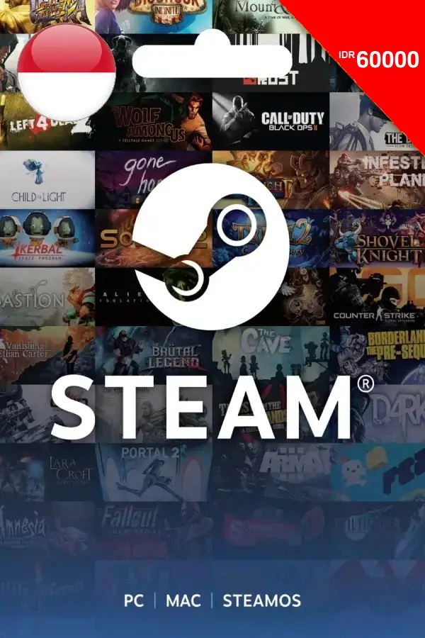 Steam Gift Card (IDR 60000 | For Indonesia Currency Only) <span class="ext" style="background-color: #2a475e; color: #FFFFFF;">STEAM</span> <span class="ext ext_digital">digital</span> image 1