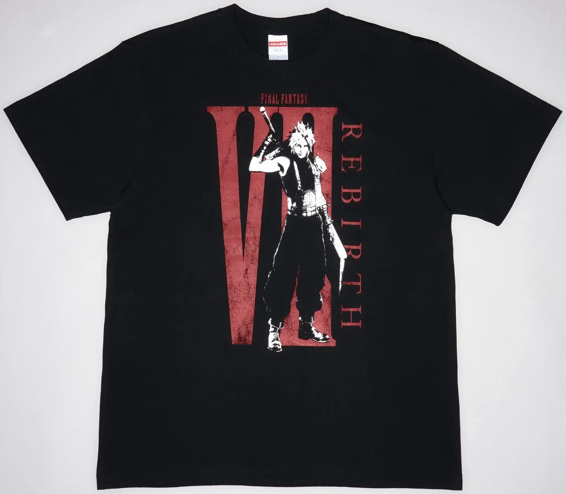 Final Fantasy VII Rebirth T-shirt Cloud Strife (Black x Red)