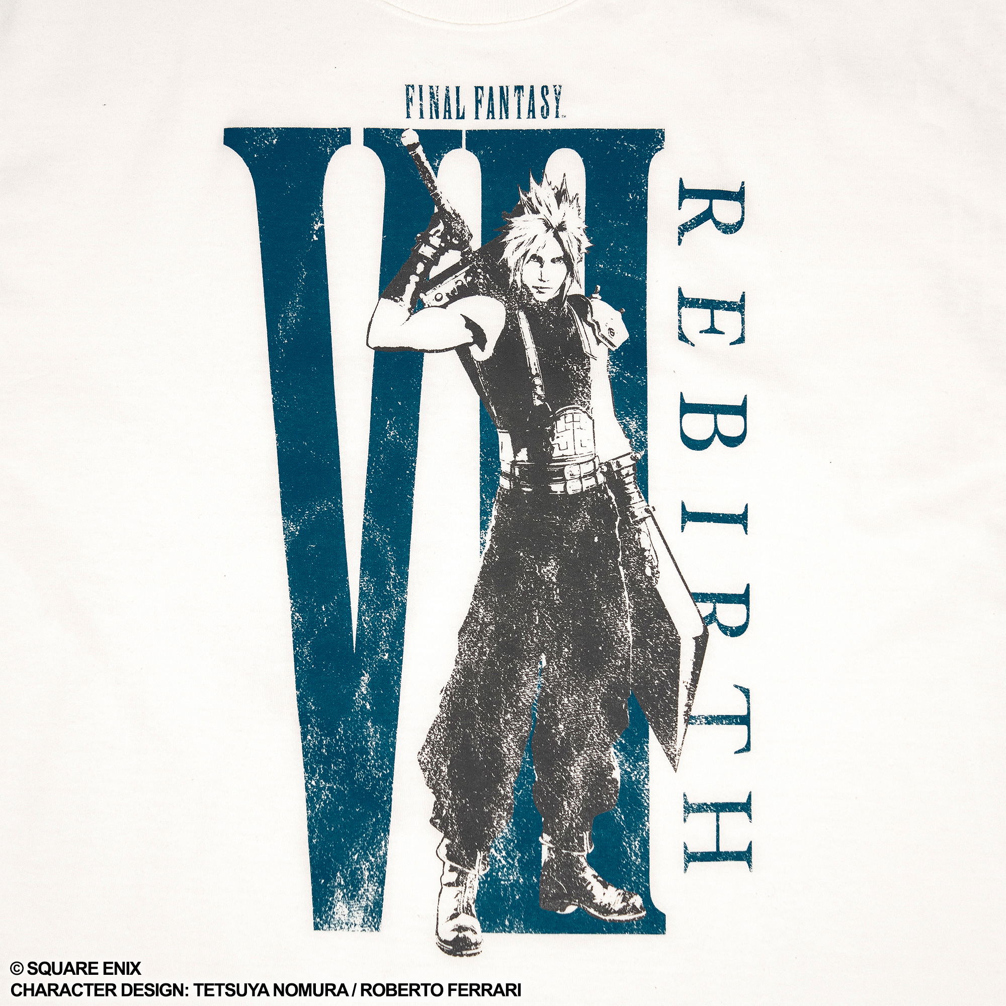 Final Fantasy VII Rebirth T-shirt Cloud Strife (White x Green)