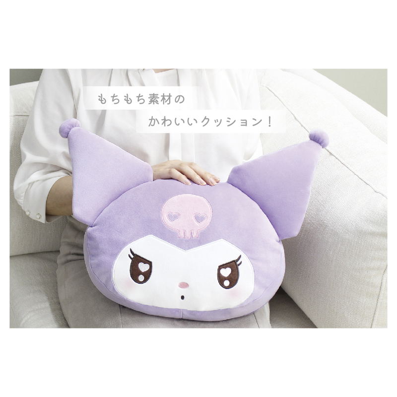 Sanrio Characters Mocchiri Face Cushion Uruuru: Kuromi image 2