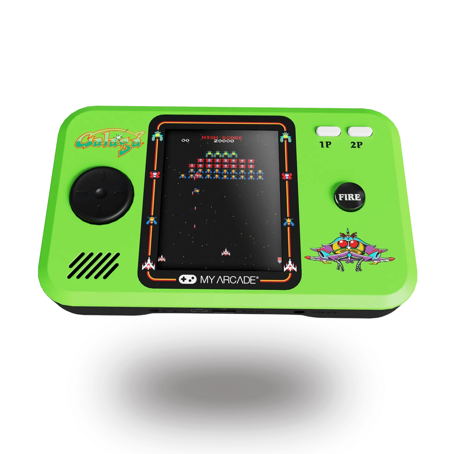 My Arcade Galaga Red Joystick Player : Console de Jeu vidéo rétro sous Licence Officielle Galaga et Galaxian Mini Jeu Portable Écran Couleur 3,5