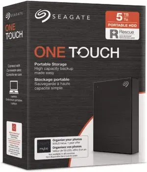 Seagate One Touch Portable HDD with Password Black +Rescue 5TB, USB 3.0 Micro-B_