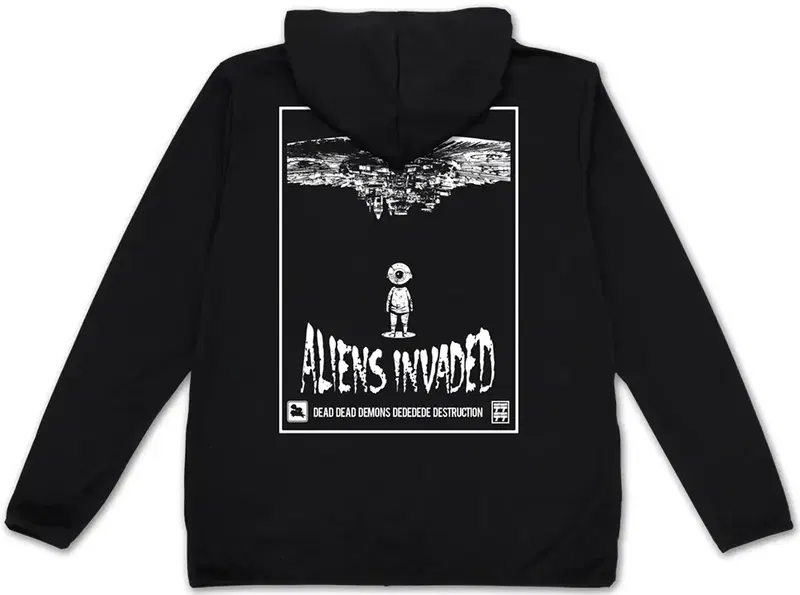 Dead Dead Demons Dededede Destruction - Invaders Thin Dry Hoodie (Black | Size M) image 1