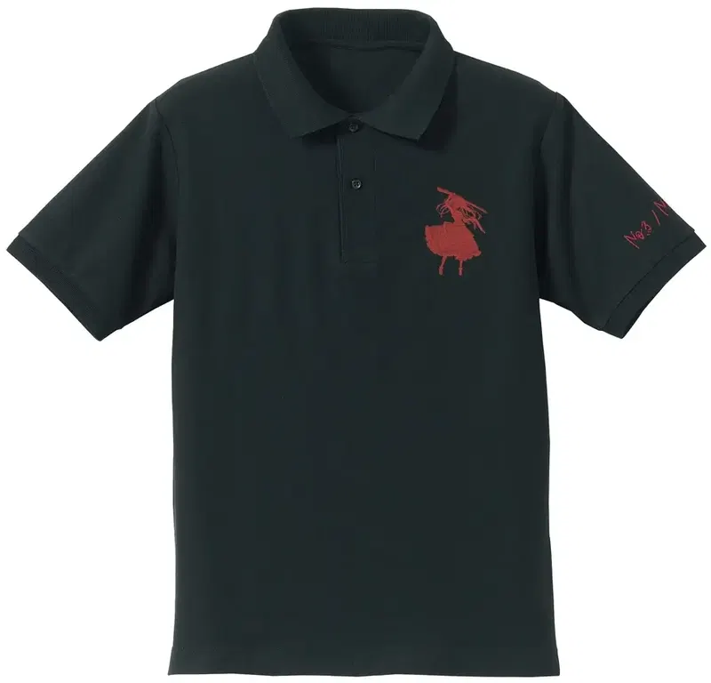 Date A Live IV - Kurumi Tokisaki Silhouette Embroidered Polo Shirt (Black | Size S) image 1