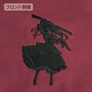 Date A Live IV - Kurumi Tokisaki Silhouette Embroidered Polo Shirt (Burgundy | Size S)_