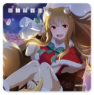 Spice And Wolf Rubber Mat Coaster Christmas_