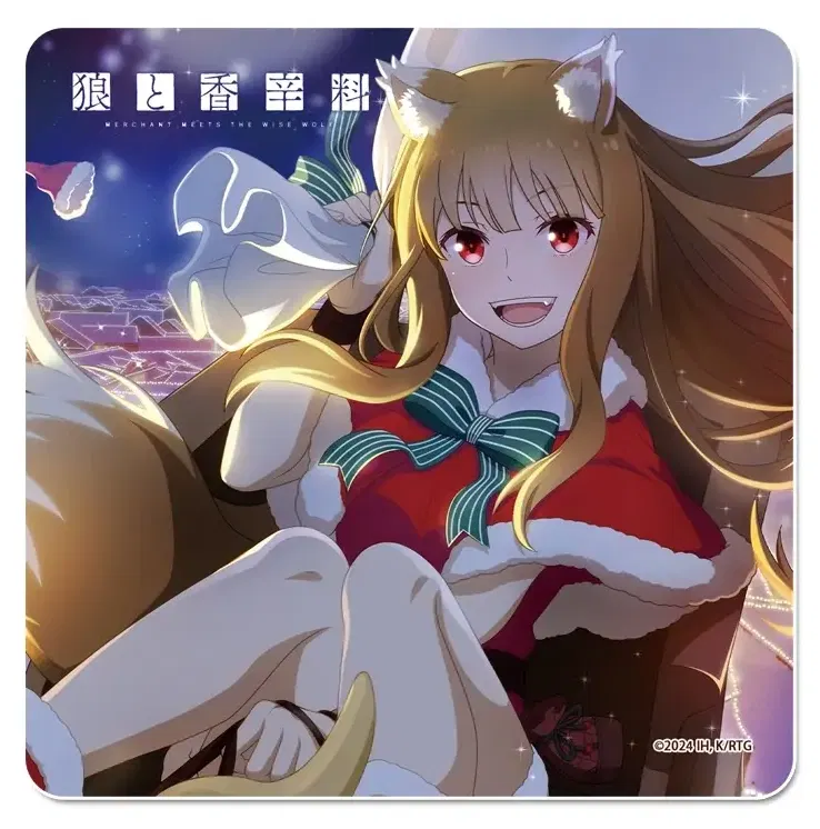 Spice And Wolf Rubber Mat Coaster Christmas image 1
