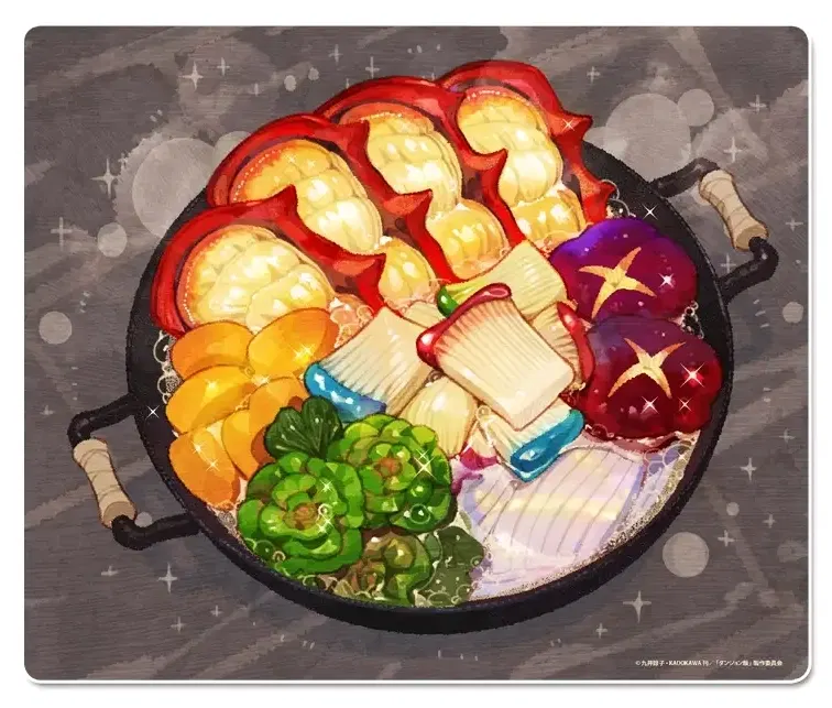 Delicious In Dungeon Mouse Pad Huge Scorpion And Walking Mushroom Hotpot image 1