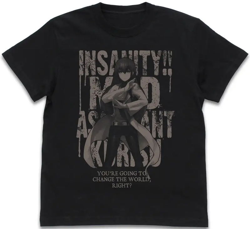 Steins;Gate - Hououin Kurisu T-shirt (Black | Size L) image 1