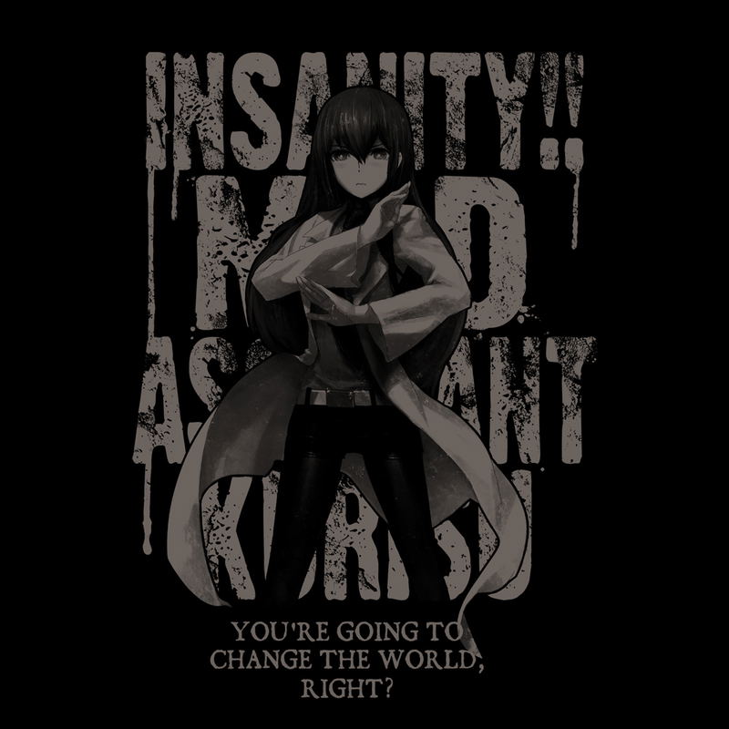 Steins;Gate - Hououin Kurisu T-shirt (Black | Size M) image 2