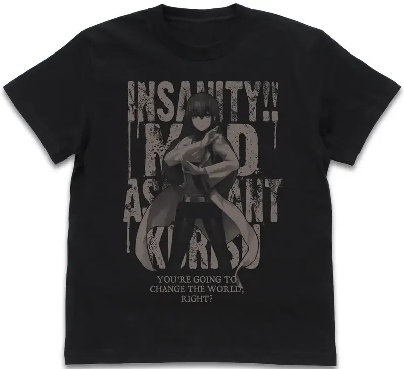 Steins;Gate - Hououin Kurisu T-shirt (Black | Size S) image 1