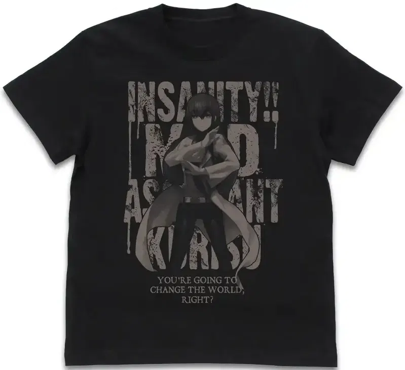 Steins;Gate - Hououin Kurisu T-shirt (Black | Size XL) image 1