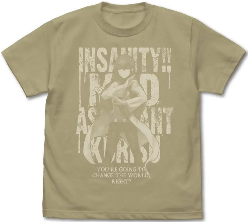 Steins;Gate - Hououin Kurisu T-shirt (Sand Khaki | Size XL) image 1