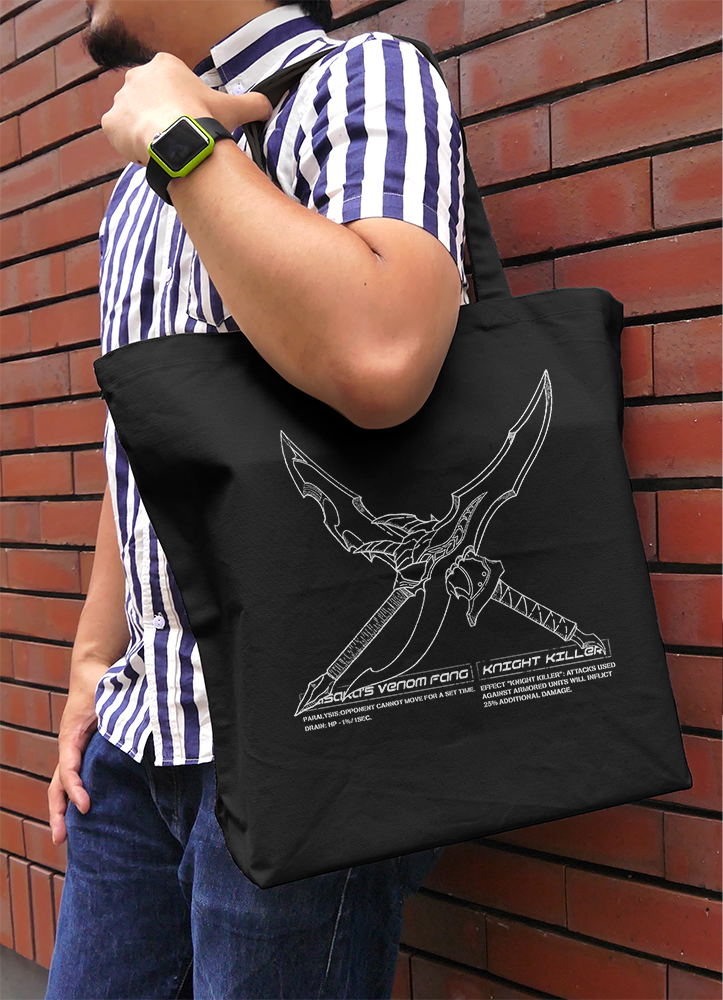 Solo Leveling - Kasaka's Poison Fang Night Killer Large Tote Bag (Black) image 2