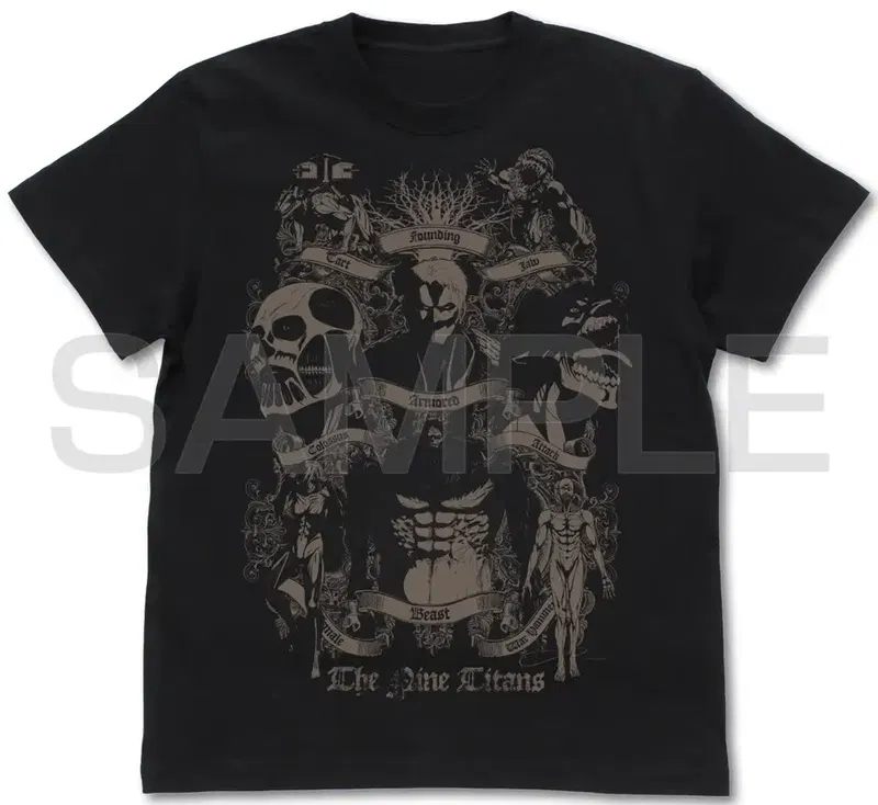 Attack On Titan - Nine Titans T-shirt Ver2.0 (Black | Size S) image 1