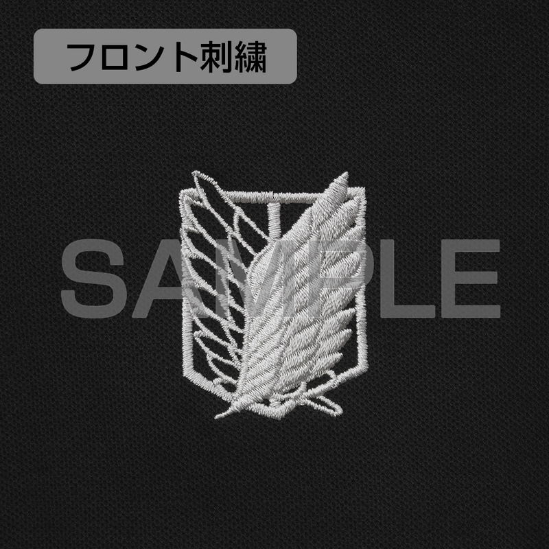 Attack On Titan - Survey Corps Embroidered Polo Shirt (Black | Size L) image 3