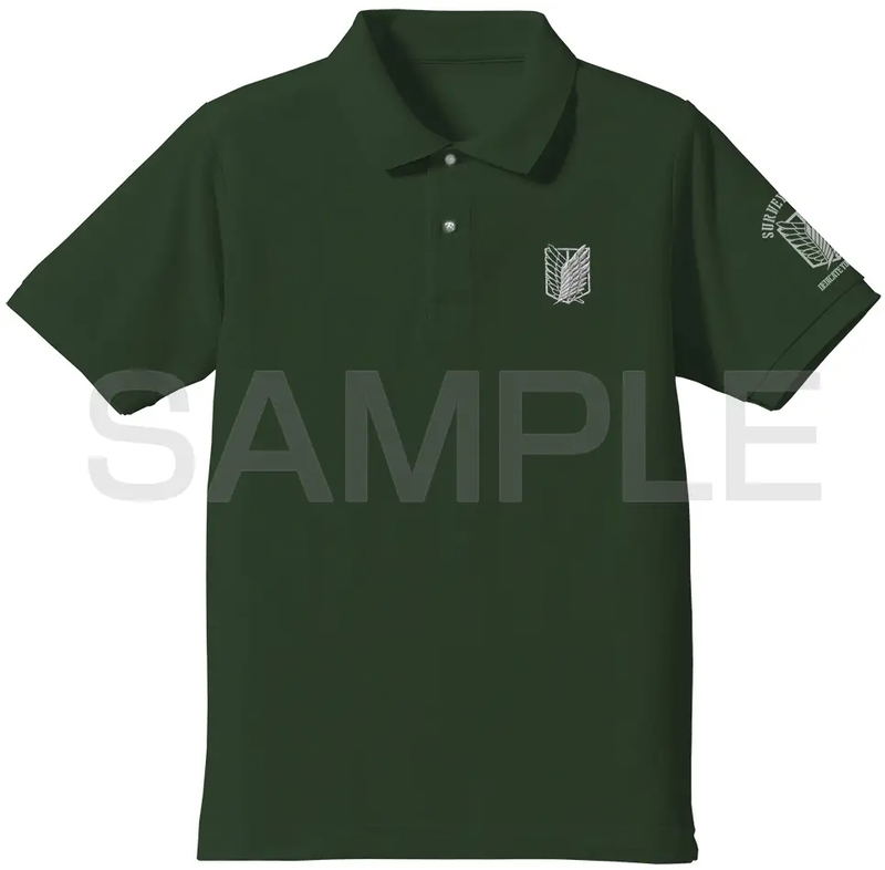 Attack On Titan - Survey Corps Embroidered Polo Shirt (Bright Green | Size M) image 1