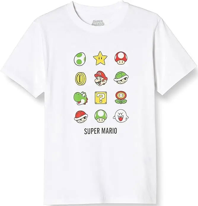 Super Mario - Mario Icon T-shirt (White | Size XL) image 1