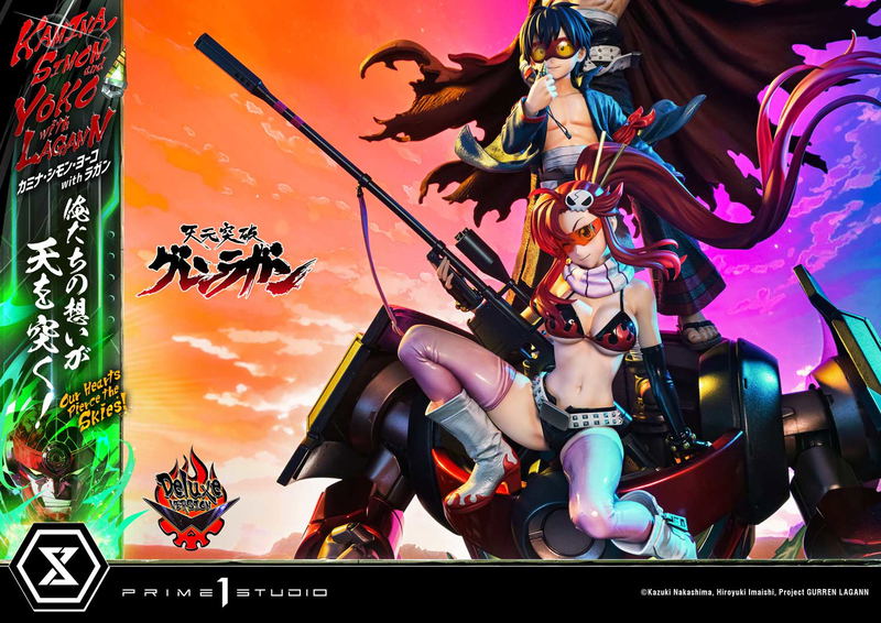 Ultimate Premium Masterline Tengen Toppa Gurren Lagann 1/4 Scale Statue: Kamina, Simon & Yoko with Lagann Our Hearts Pierce the Skies! DX Edition image 36