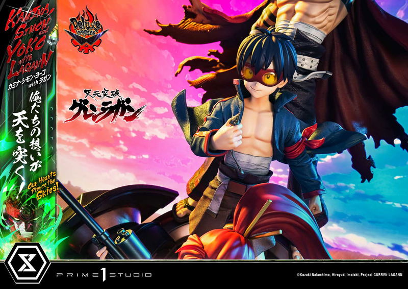Ultimate Premium Masterline Tengen Toppa Gurren Lagann 1/4 Scale Statue: Kamina, Simon & Yoko with Lagann Our Hearts Pierce the Skies! DX Edition image 37
