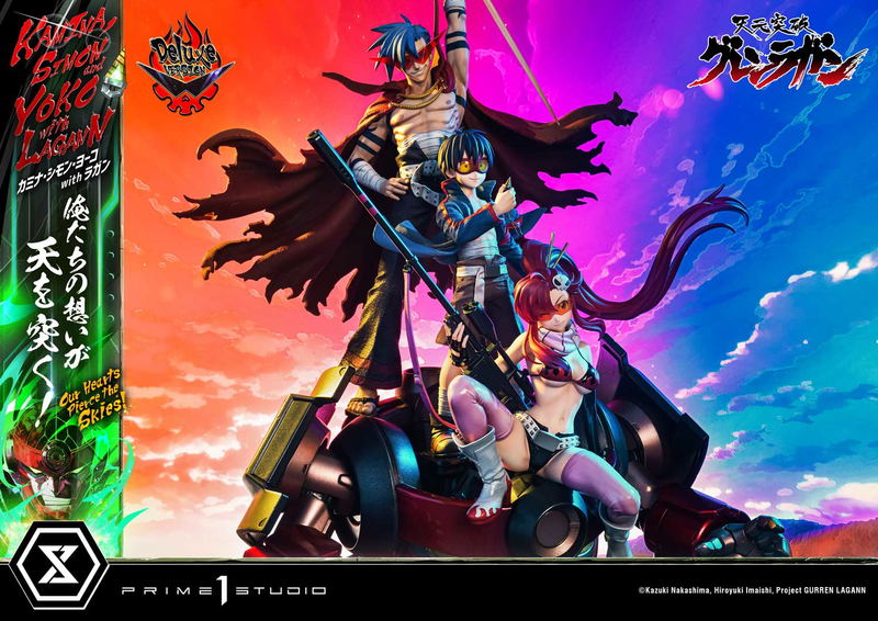 Ultimate Premium Masterline Tengen Toppa Gurren Lagann 1/4 Scale Statue: Kamina, Simon & Yoko with Lagann Our Hearts Pierce the Skies! DX Edition image 39