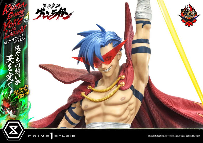 Ultimate Premium Masterline Tengen Toppa Gurren Lagann 1/4 Scale Statue: Kamina, Simon & Yoko with Lagann Our Hearts Pierce the Skies! DX Edition image 40