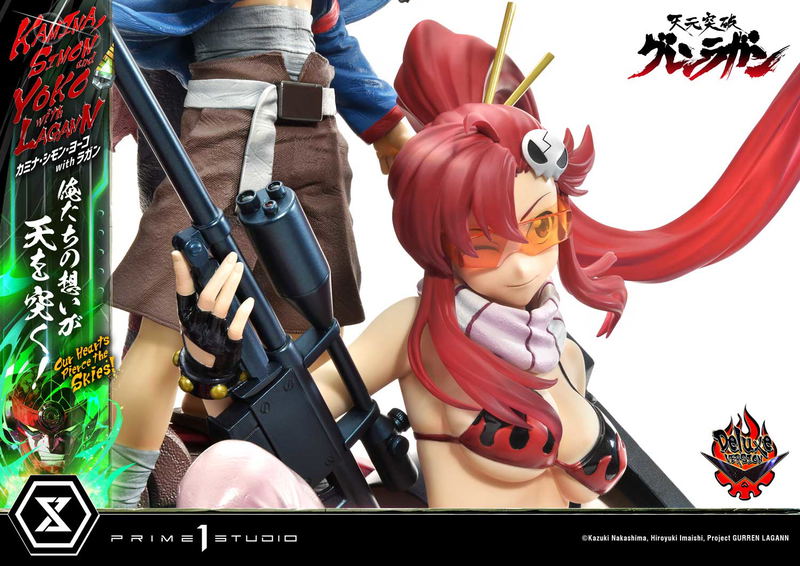 Ultimate Premium Masterline Tengen Toppa Gurren Lagann 1/4 Scale Statue: Kamina, Simon & Yoko with Lagann Our Hearts Pierce the Skies! DX Edition image 47