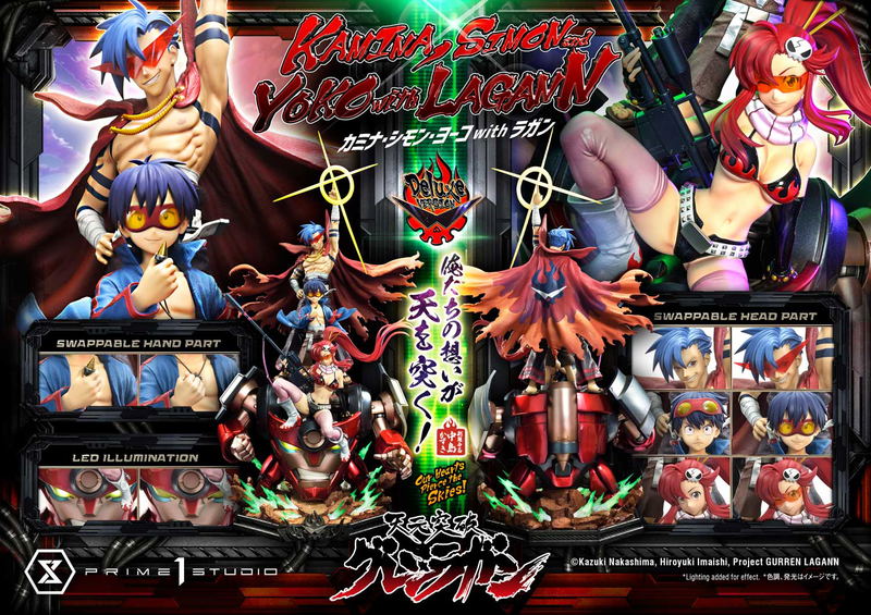 Ultimate Premium Masterline Tengen Toppa Gurren Lagann 1/4 Scale Statue: Kamina, Simon & Yoko with Lagann Our Hearts Pierce the Skies! DX Edition image 50