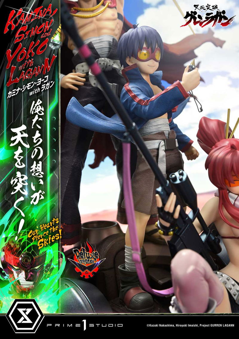 Ultimate Premium Masterline Tengen Toppa Gurren Lagann 1/4 Scale Statue: Kamina, Simon & Yoko with Lagann Our Hearts Pierce the Skies! DX Edition image 9